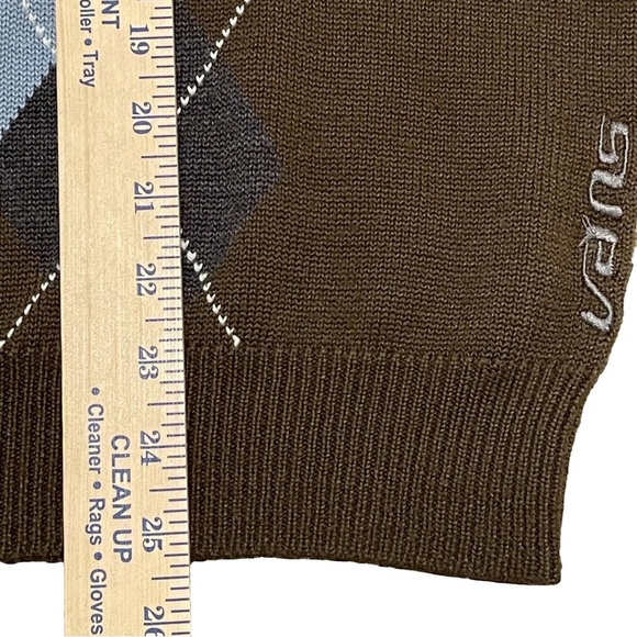 Vans Sweater Brown w/ Blue & White Argyle Men’s Size Medium - Picture 9 of 11